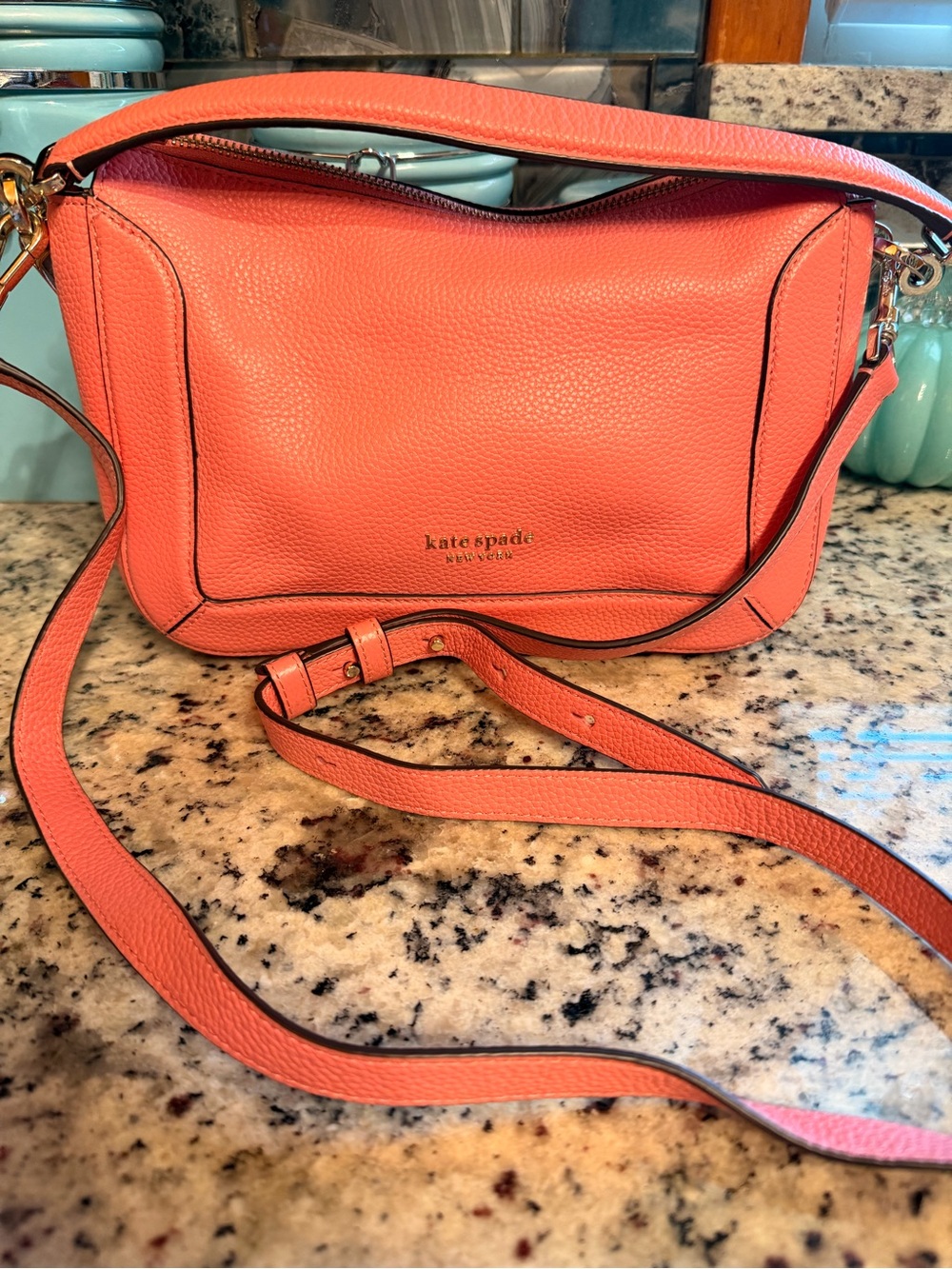 kate spade New York Garden Rose Pebbled Leather Crossbody Bag